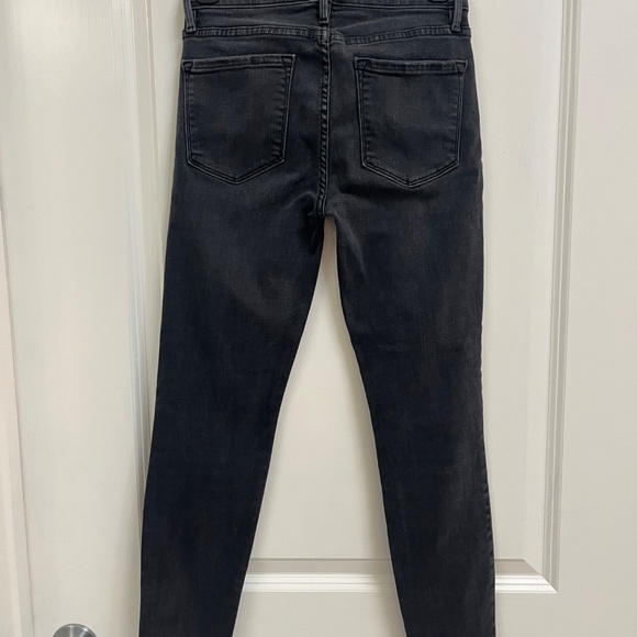 FRAME Denim Le Skinny de Jeanne Micoy – Black Raw Hem Jeans, Size 25 - Picture 7 of 9